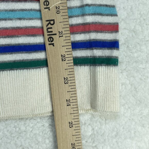 Talbots Sweater Womens Size M Medium Multicolor Stripe Lambswool Blend - Picture 4 of 6